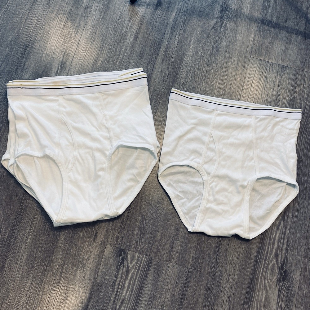 VTG Lot-7 mens white underwear briefs 36 Stafford 100% Cotton